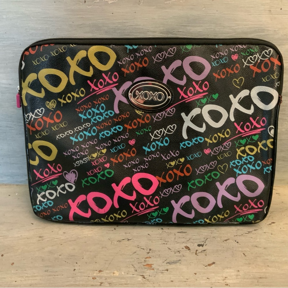 XOXO Colorful Faux Leather Laptop Tablet Bag 15.5x11x1 Good Condition